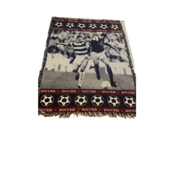 Vintage 90s Soccer MWW 1993 Tapestry Blanket - Picture 8 of 12